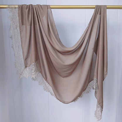 Ramadan Rayon Cotton Modal Hijab Scarf Lace L Edge Splicing Turban Breathable Shawl Cotton Plain Scarf Headscarf Women Hijabs