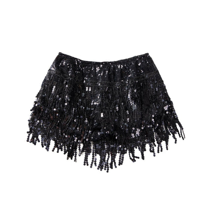 Women's Sequined Fringed Shorts Skirts