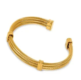 Stainless Steel Feather Shape Bangle Bracelets Jewelry