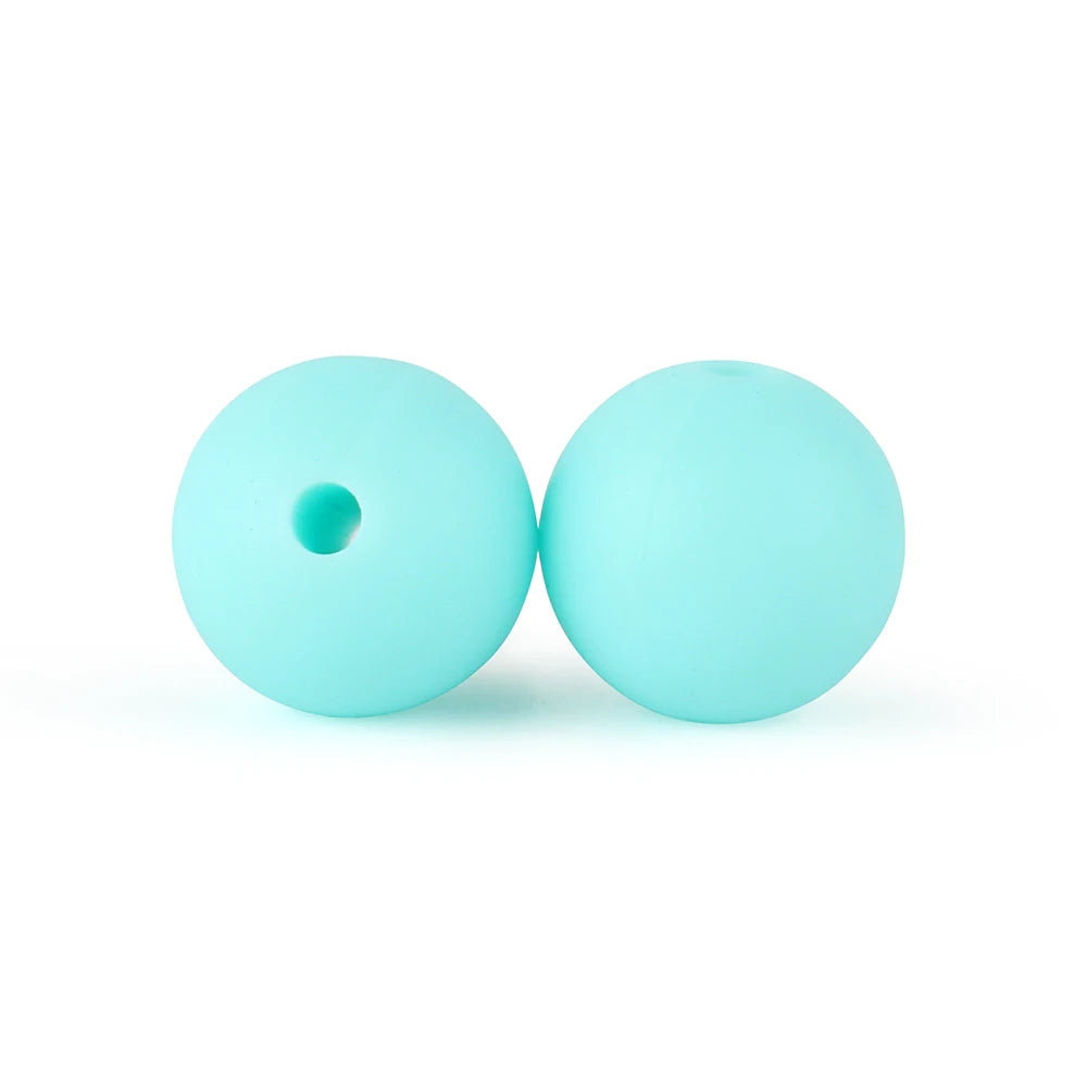 50Pcs/Lot 15mm 9mm 12mm Silicone Beads for DIY KeyChains Jewelry Making Pen Necklace Bracelet Round Loose Beads Choose Color