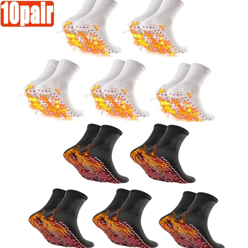 1/3/5/10pairs Warming Self-Heating Magnetic Massage Socks for Women - Comfortable and Relaxing Winter Wear