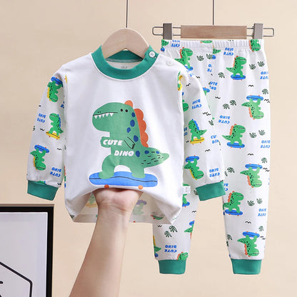 Cartoon Unicorn Animal Sleepwear Children Pajamas Sets Unisex Kids Autumn Clothing Durable Soft Warm Comfort for Every Day Use