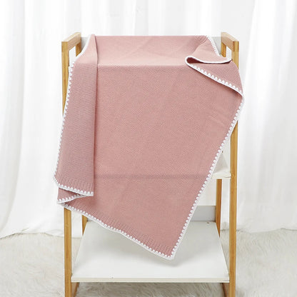 Baby Blankets Knitted Newborn Boy Girl Bedding Quilt 90*70CM Plaid Infant Stroller Swaddle Envelop Wrap Fashion Solid Super Soft