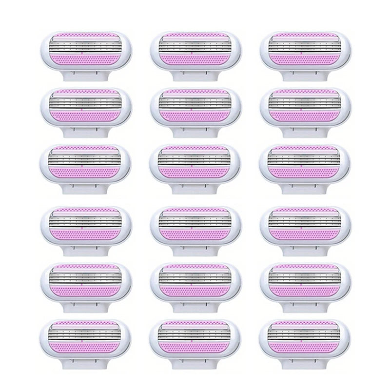 Women Razor 1 Handle 3 Cartridges Stainless Steel Blade Rubber Handle Reusable Body Hair Remove Razor Blade