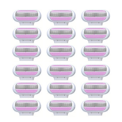 Women Razor 1 Handle 3 Cartridges Stainless Steel Blade Rubber Handle Reusable Body Hair Remove Razor Blade