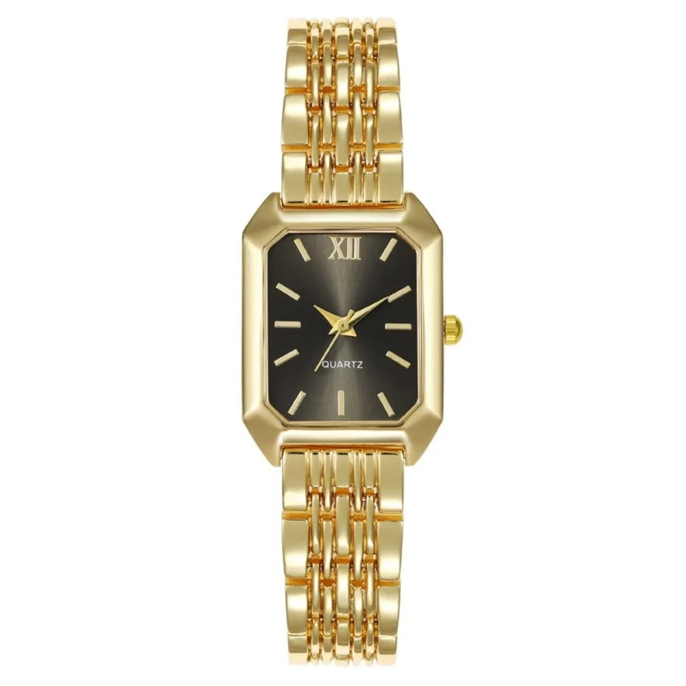 Hot Stainless Steel Quartz Watches Quartz Square Women Wristwatch Simple Folding buckle Strap Watch Women