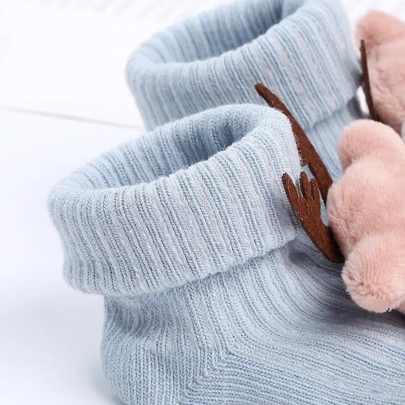 Kawaii Cotton Soft Socks for Newborn Infant Baby Cartoon Animal 3D Doll Socks for Boys Girls Infant Toddler Floor Socks