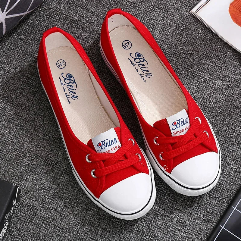 Women Shoes Fashion Comfortable Sports Sneakers Female Flats Trend Breathable Casual Canvas Shallow Shoes Women's Sneakersisd34