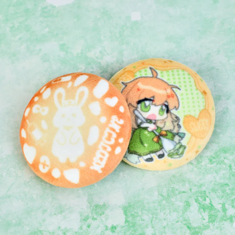 3pcs Custom Plush Button Pins Badges Plush Tinplate Customizable Soft Hat Bag Creative Metal Cartoon Decor Photo Customization