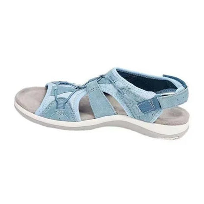 Women's Sandals Summer 2024 New Round Head Breathable Casual Sandals Large Size Flat Beach Sandals Women Zapatos De Mujer