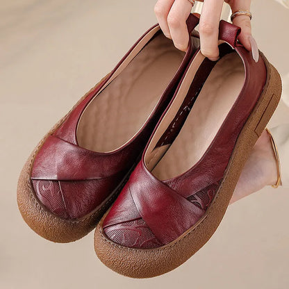 Lace Up Genuine Leather Shoes New Women's Soft Moccasins Woman Convertible Wide Fit Loafers Mom Oxfords Flats Ladies Flat Shoes