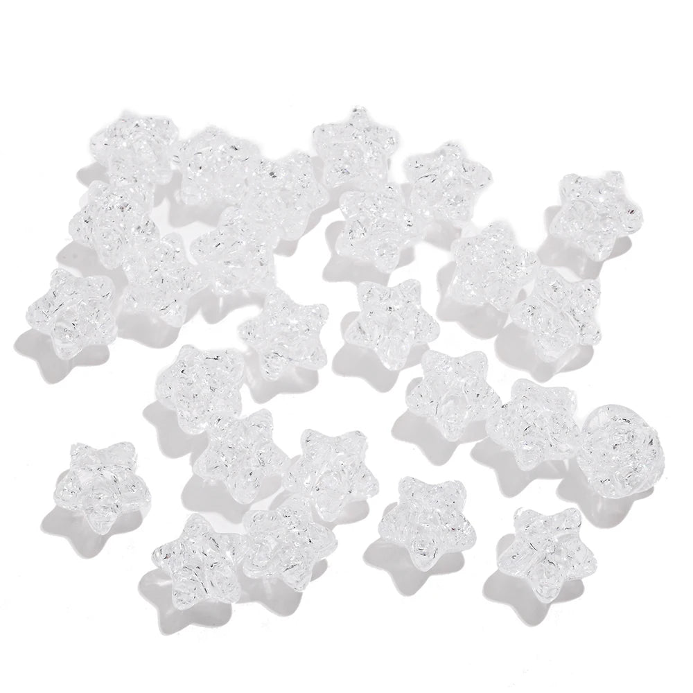 50pcs 11mm Clear Acrylic Burst Beads Candy Color Star Spacer Beads DIY Handmade Beaded For Jewelry Findings Bracelet Accessories