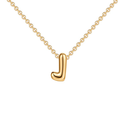 Dainty Mini Bubble Letter Necklace Gold Plated Balloon Initial Tiny Small Pendent Necklaces for Women Jewelry Teen Girls Gifts