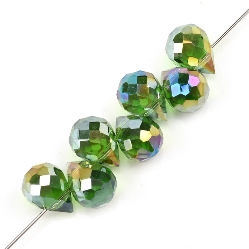 10*8mm Czech Crystal Waterdrop Beads Shiny Faceted Glass Strawberry Beads for Jewelry Making Needlework DIY Handmade Accessories