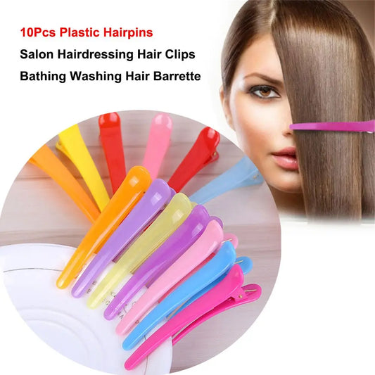 10Pcs 10Pcs Hairdressing Hairpins Salon Styling Hair Clips Basic Hair Clips Section Clamps Washing Shower Barrette