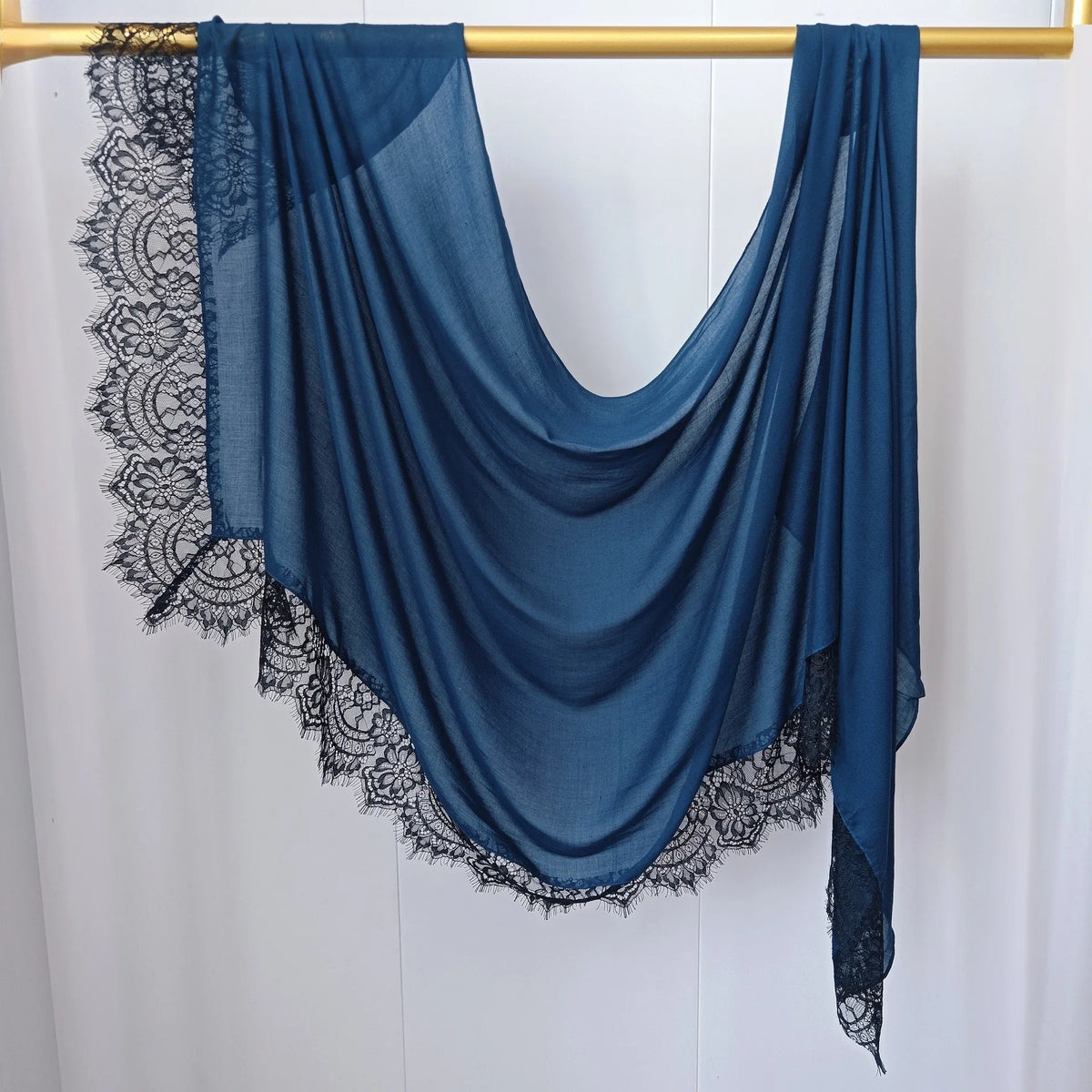 Ramadan Rayon Cotton Modal Hijab Scarf Lace L Edge Splicing Turban Breathable Shawl Cotton Plain Scarf Headscarf Women Hijabs