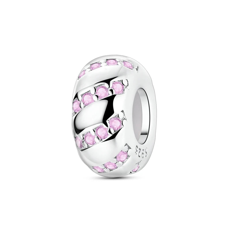 Original 925 Sterling Silver Clip Charm Inlaid Zircon Cat Butterfly Charm Silicone Spacer Beads For Women Bracelet DIY Jewelry