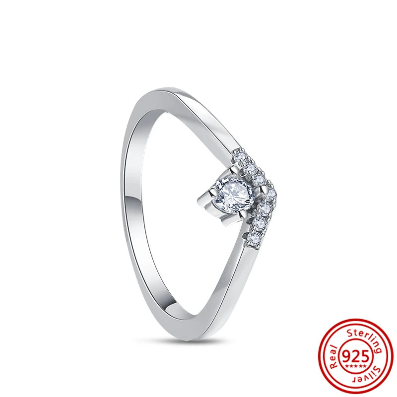 New 925 Sterling Silver Shiny Classic Square Crown Heart-shaped Ring Exquisite Luxury Charm Jewelry Holiday Surprise Gifts