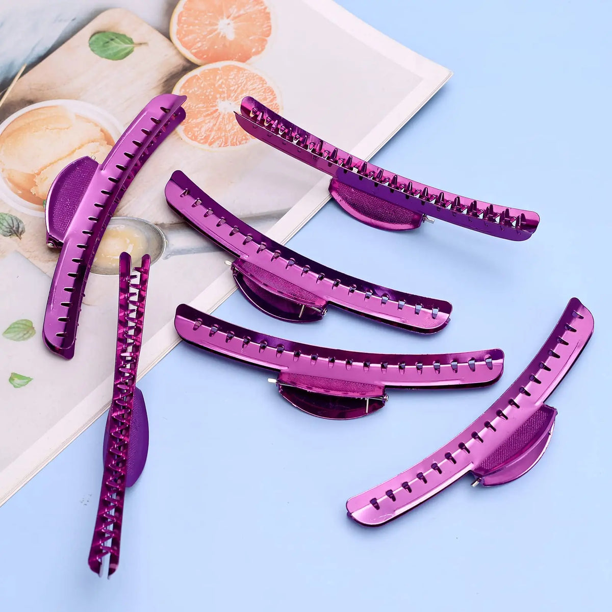 Vintage Metal Finger Wave Hair Clips 6PCS Aluminum Hairpin Hairdressing Clip Salon Hair Fixed Hairclips Barber Stlying Tool