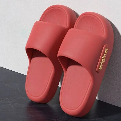 2025 Summer New Thick Platform Pillow Slippers Women Soft Sole Eva Cloud Slippers Woman Letter Print Non Slip Indoor House Shoes