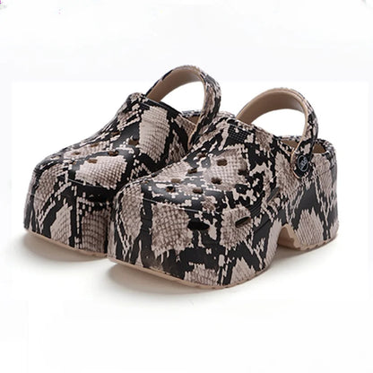 Home Slipper Platform High Heel Wedge Clog Woman charm Sandal Flip Flops Beach Chunky House Cloud Shoe Female Slides Outdoor