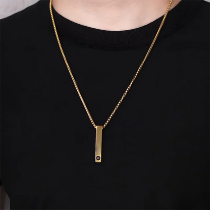 DHQH Customized Photo Straight Bar Male Projection Necklace Personalized Picture Columnar Projection Pendant Male Jewelry Gift