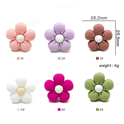 10pcs Silicone Flower Bead BPA Free Teething Infant Chewable Dummy Necklace Pacifier Toy Accessories