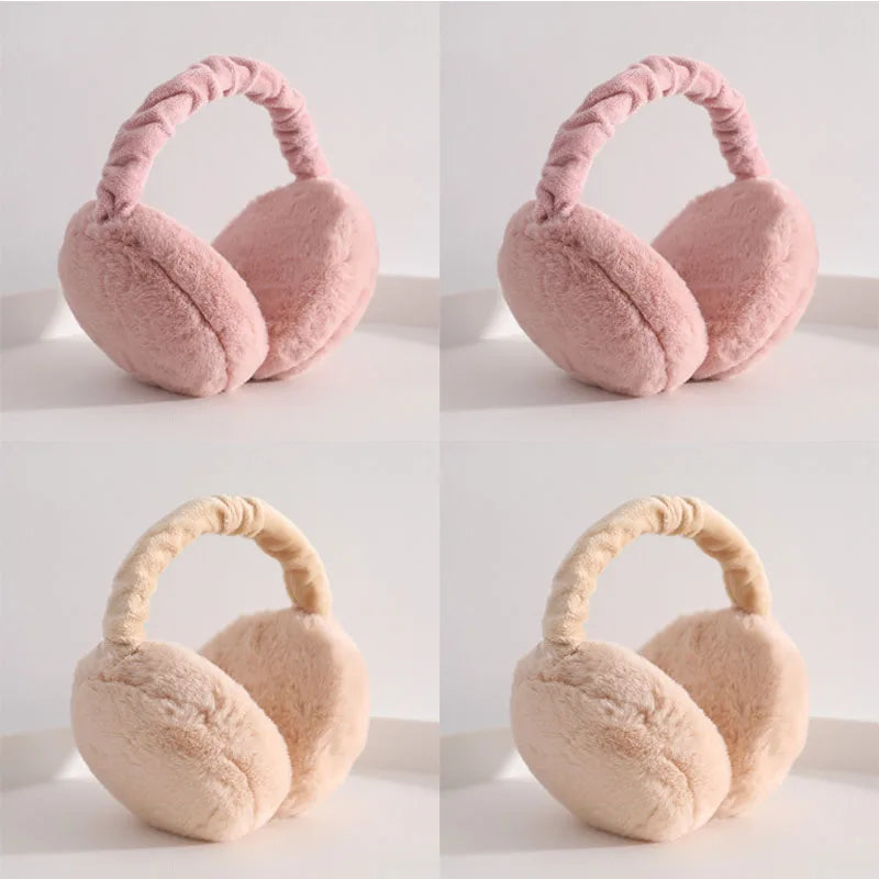 1/2/4pcs Solid Soft Plush Ear Keep Warmer Winter Earmuffs For Women Men Fashion Outdoor Earflap Protection Ear-Muffs Ear Cover