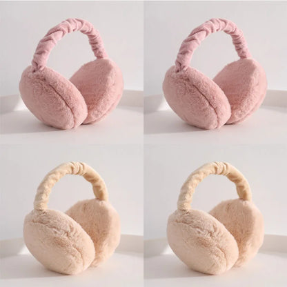 1/2/4pcs Solid Soft Plush Ear Keep Warmer Winter Earmuffs For Women Men Fashion Outdoor Earflap Protection Ear-Muffs Ear Cover