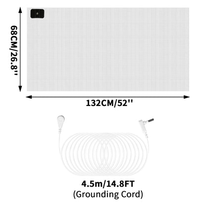 Grounding Sheet with Grounding Cord Organic Cotton and 10% Silver Fiber Materials Natural Wellness Antistatic Release Stress