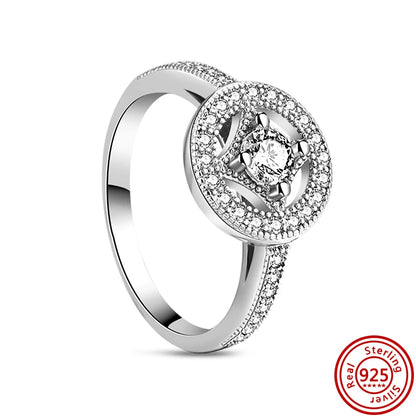 New 925 Sterling Silver Shiny Classic Square Crown Heart-shaped Ring Exquisite Luxury Charm Jewelry Holiday Surprise Gifts