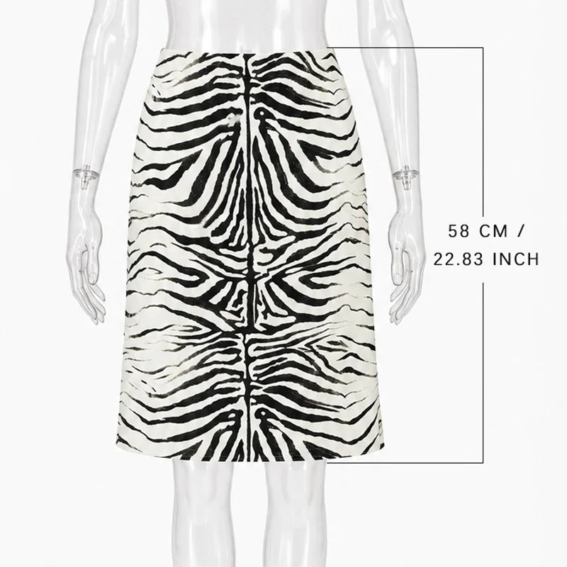 Tossy Stripe Print Skirt Midi Skirt High Waist A Line Pleated Daily Party Street Office Soft Stretchy Knit Casual Basic Skirt