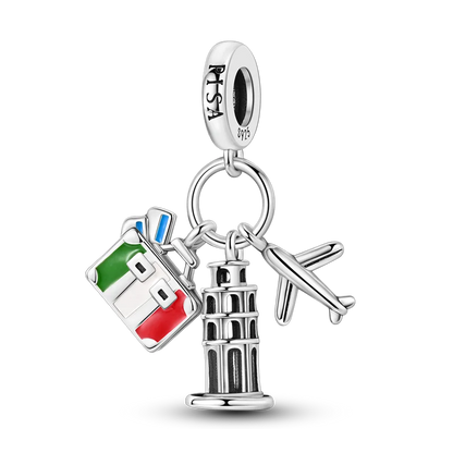 925 Sterling Silver Famous Buildings Charms Bead Milan Cathedral Colosseum Eiffel Tower Dangle Fit Original Bracelet DIY Jewelry