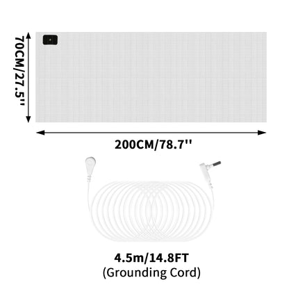 Grounding Sheet with Grounding Cord Organic Cotton and 10% Silver Fiber Materials Natural Wellness Antistatic Release Stress