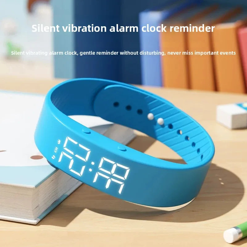Waterproof Kids LED Digital Alarm Clock Watch Swimming Silent Vibration Smart Bracelet Sports Fitness Student Step Counter