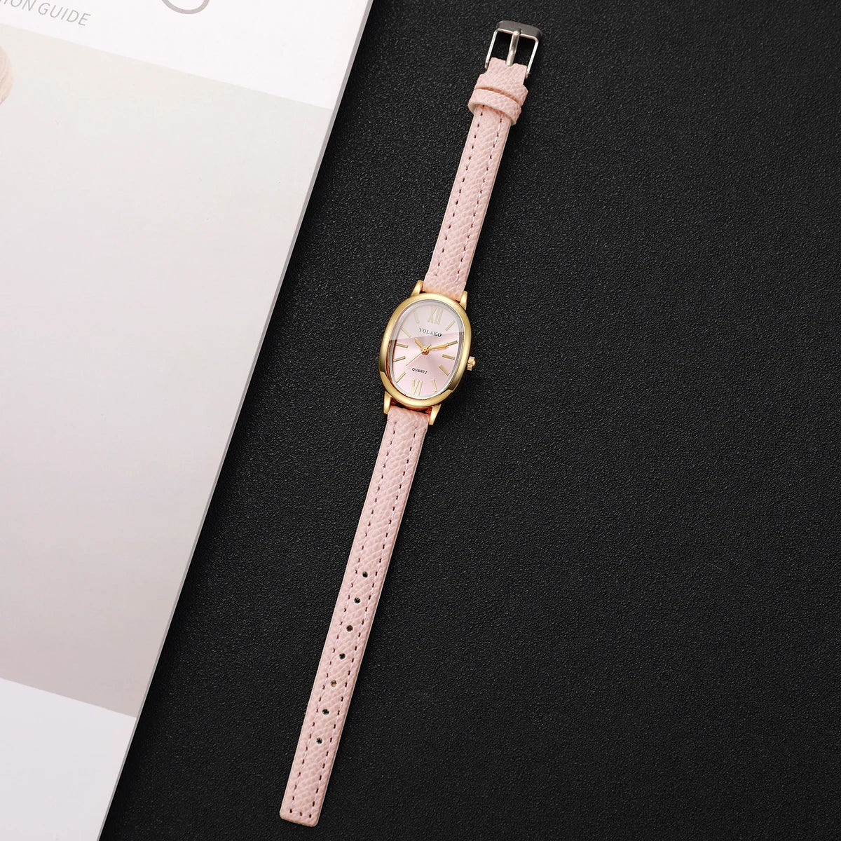 Elegant Women Quartz Watch Roma Dial Ultra-thin Leather Strap Ladies Clock Wristwatches Gift Relogio Feminino （Without Box）