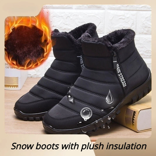 2025 Winter Men Ankle Snow Boot Waterproof Non Slip Shoe for Men Casual Keep Warm Plush Plu Size Couple Footwear Chaussure Homme