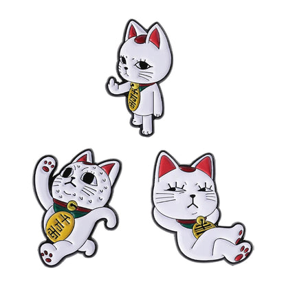 Funny Middle Finger Cat Enamel Pins - Turbo Granny Spying Cartoon Anime Characters Brooches Lapel Badge for Humorous Gifts