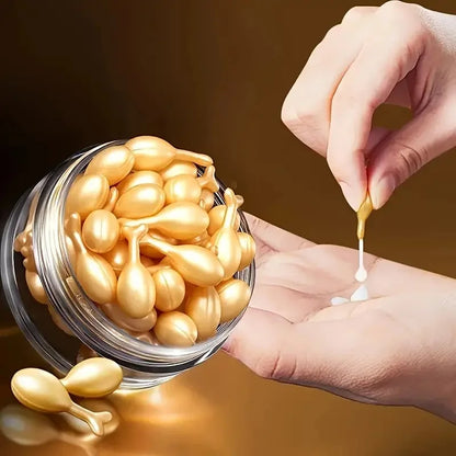 Placenta and Hyaluronic Acid Essence Capsules - Deeply Nourishes and Moisturizes the Skin, Revealing Youthful Skin, Suitable for Locking in Moisture on the Face and Neck - Easy to Carry, Use Anytime, Anywhere, Perfect for Tra