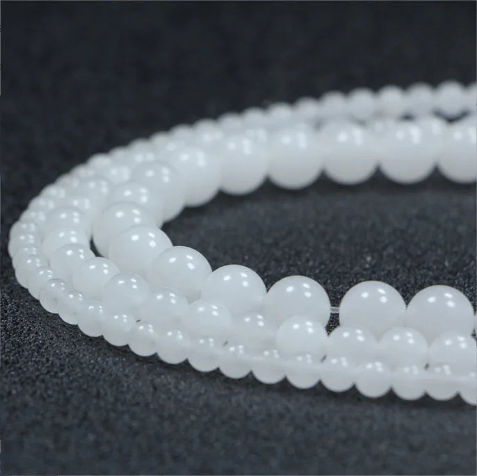 Wholesale 4/6/8/10mm Natural White Crystal Quartz Stone Round Beads For Jewelry Making DIY Bracelet Stone Bead