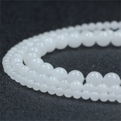 Wholesale 4/6/8/10mm Natural White Crystal Quartz Stone Round Beads For Jewelry Making DIY Bracelet Stone Bead