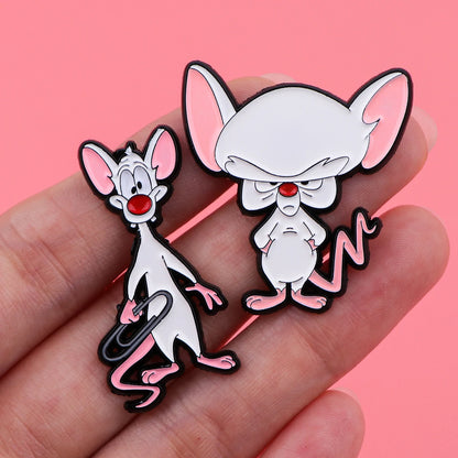 Cartoon Mouse Brooches For Women Funny Animal Enamel Pin Metal Badge Jewelry Clothing Backpack Accessories Friends Gift