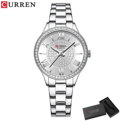 CURREN Women Watches Luxury Fashion Quartz Ladies WristWatch Stainless Steel Waterproof Girls Clock Gift Relogio Feminino