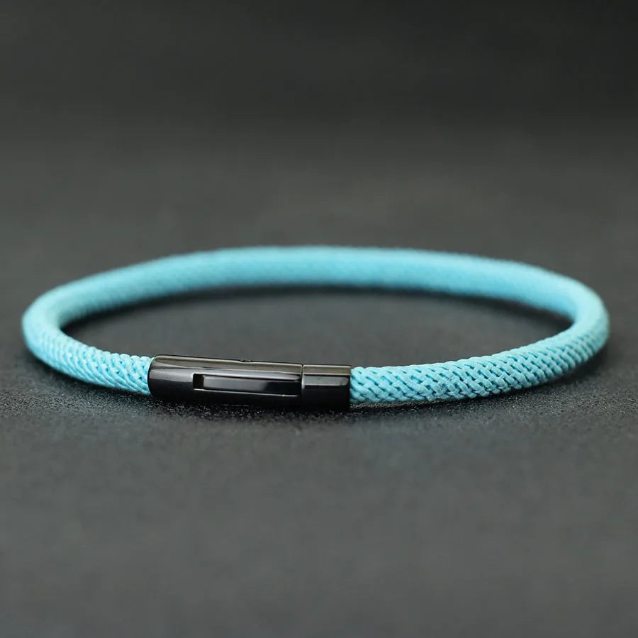 Minimalist Elegance Rope Bracelet Men Grade A 4mm Thread Braslet Homme Stainless Steel Buckle Pulseiras Masculina Armband Herren