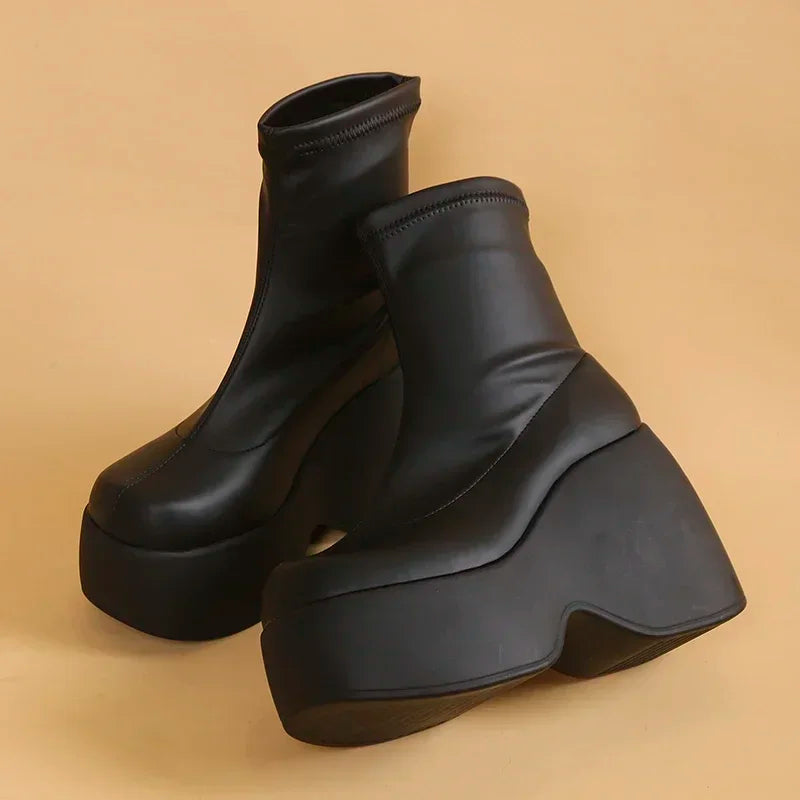 Women's Black Chunky Platform Boots