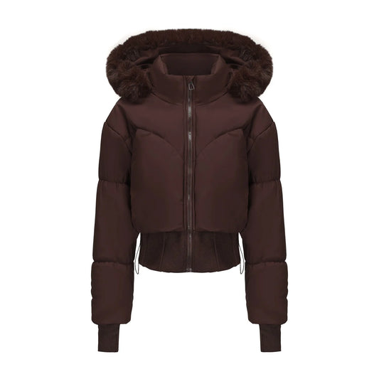 Women's Hooded Cropped Padded Jacket