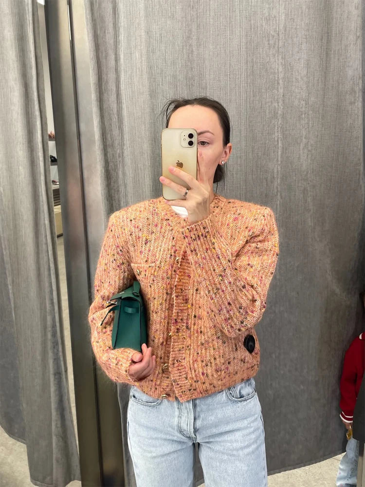 2026 Women Pastel Gradient Striped Hooded Knit Cardigan Loose Open Front Beach Cover-up For Seaside Vacation Leisure Daily Wear