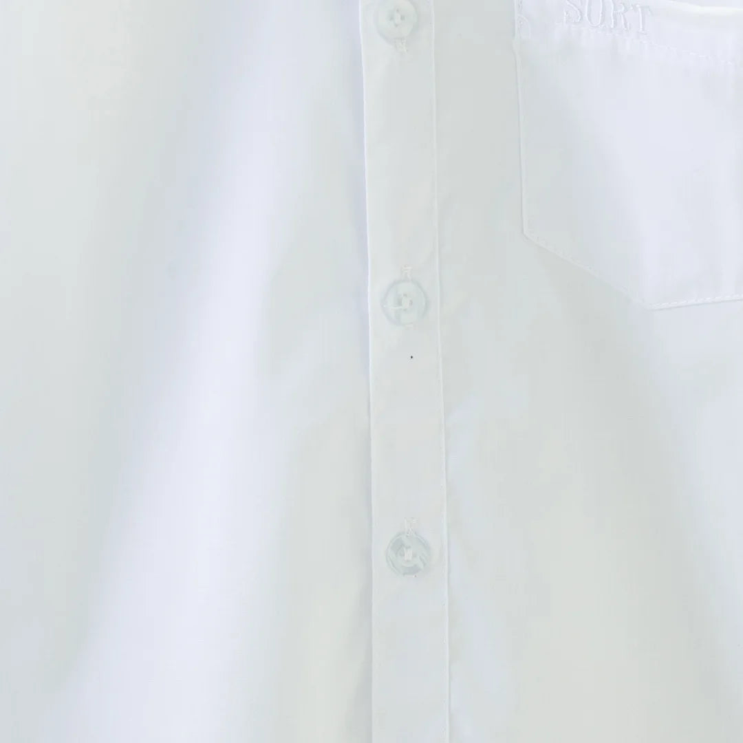 Children's Shirt Spring And Fall Pure White Long-Sleeved Simple Student Blouse Casual Student Formal Clothing