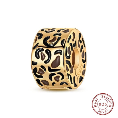 Hot Sales 925 Sterling Silver Golden Series Charms Leopard Little Bear Starfish Bow Bead Fit Original Bracelet DIY Women Jewelry