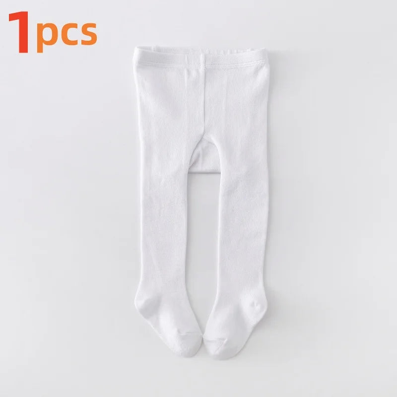 1/2Pcs Baby Girls Tights Spring Daily Knitted Stockings Cotton Soft Newborn Leggings Casual White Black Pantyhose For 0-2 Years